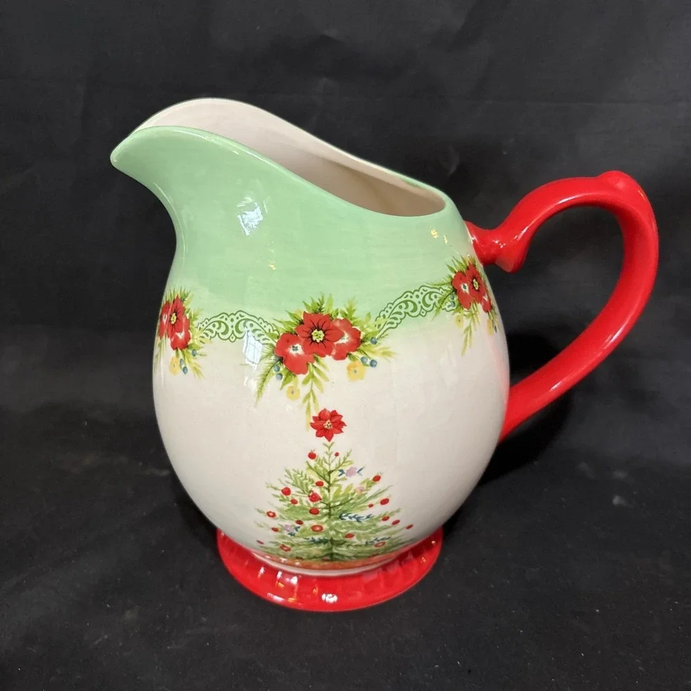 NEW Pioneer Woman Holiday Cheer Christmas Tree Lg Pitcher 92.5 Oz